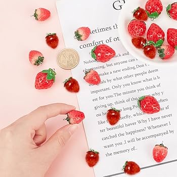 Amazon | SUNNYCLUE 24個3種 イチゴ チャーム フルーツ チャーム